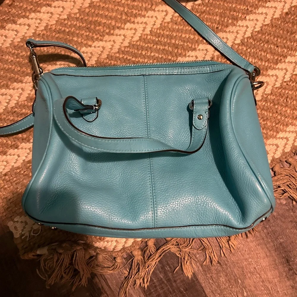 Coach Teal Leather Shoulder Bag - Picture 2 of 8